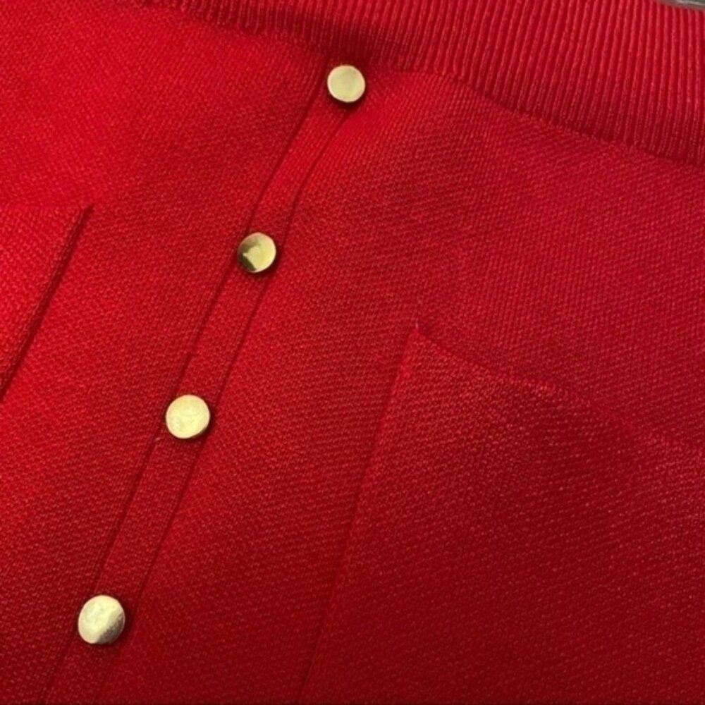 NWT LIli Sidonio Red Knit Aline Skirt - Picture 3 of 6